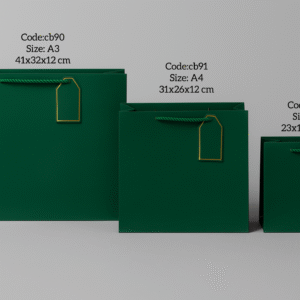 photo-output درزن(١٢ حبه) أكياس كرتونية باللون الاخضر الغامق